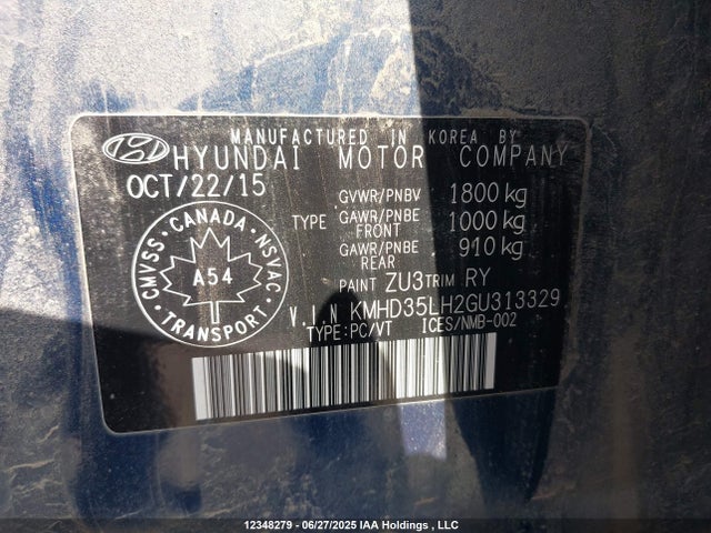 KMHD35LH2GU313329 Hyundai dohc gdi nu