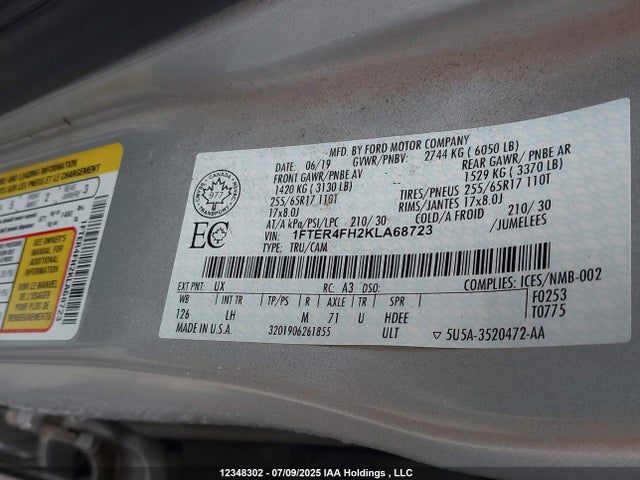 1FTER4FH2KLA68723 Ford 2019