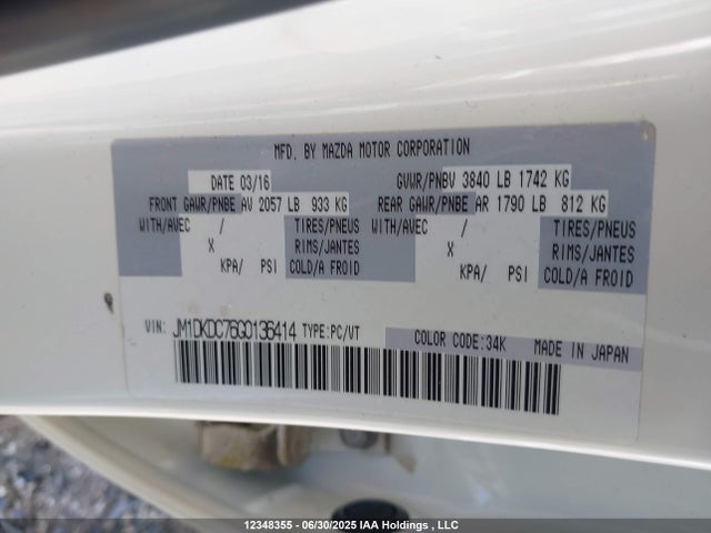 JM1DKDC76G0136414 Mazda pe