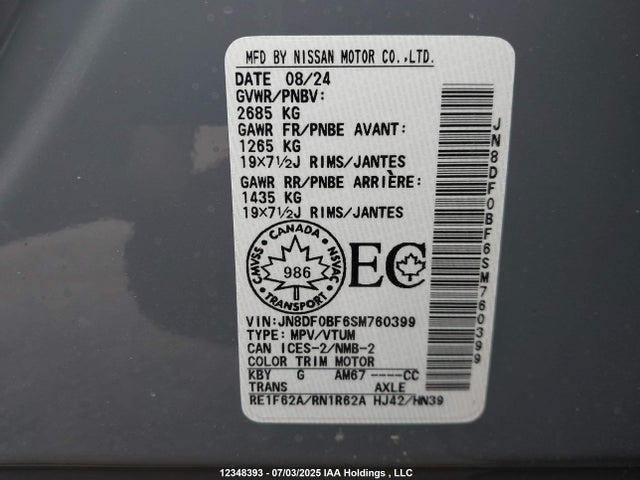 JN8DF0BF6SM760399 Nissan motor