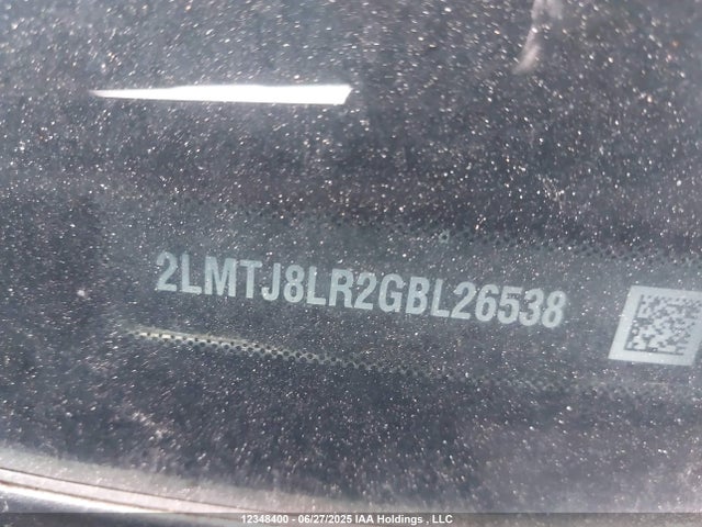 12348400 :رقم المزاد ، 2LMTJ8LR2GBL26538 vin ، 2016 Lincoln Mkx Reserve مزاد بيع