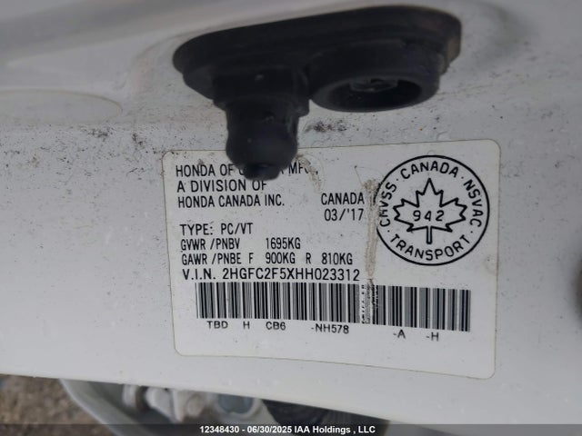 2HGFC2F5XHH023312 Honda k20c2
