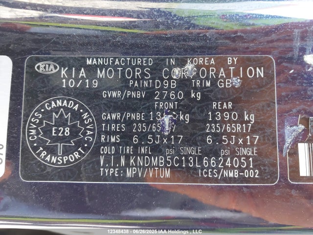 KNDMB5C13L6624051 KIA gdi lamda - ii