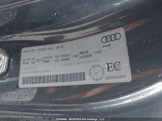 WAUG4AFR8GA058664 Audi 2016