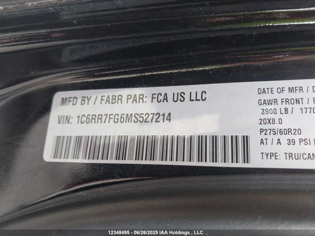 RAM 2021 2021 1C6RR7FG6MS527214 Image 9