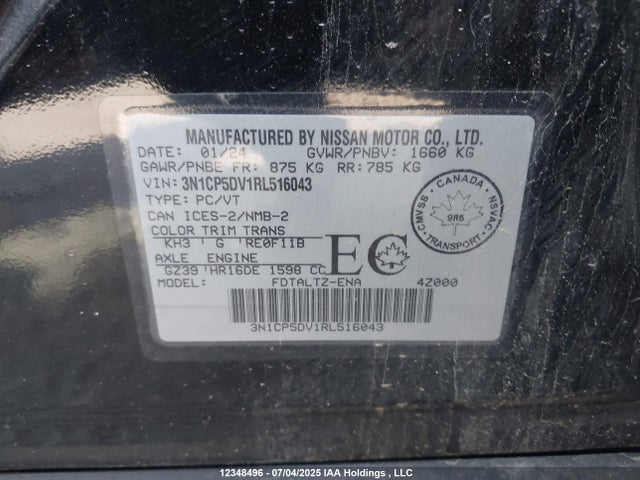 Aukcja sprzedaży 2024 Nissan Kicks Sr, vin: 3N1CP5DV1RL516043, numer aukcji: 12348496
