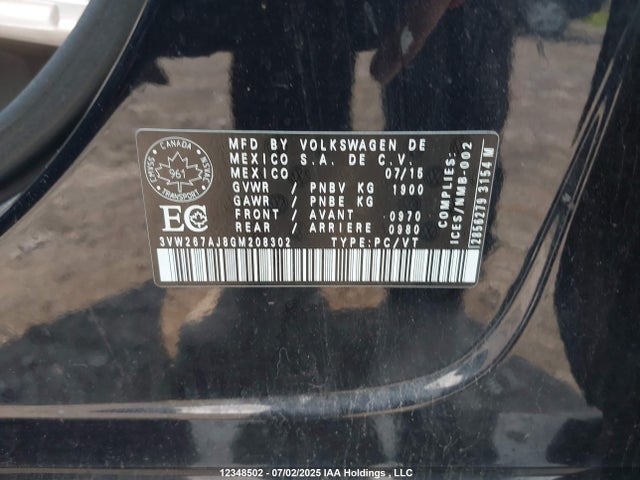 3VW267AJ8GM208302 Volkswagen 2016