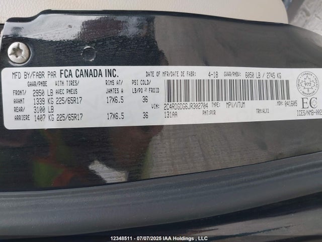 2C4RDGDG6JR302704 Dodge 2018
