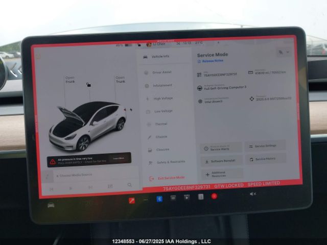 7SAYGDEE8NF329731 Tesla Model Y