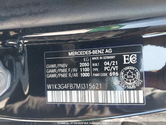 W1K3G4FB7MJ315621 Mercedes-Benz m260