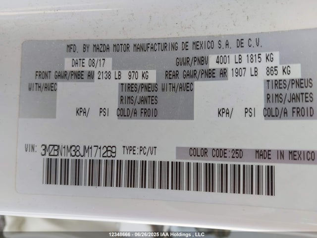 3MZBN1M38JM171269 Mazda py
