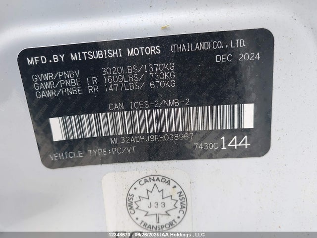 ML32AUHJ9RH038967 Mitsubishi mivec