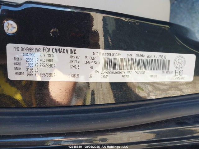2C4RDGDG5JR288276 Dodge 2018