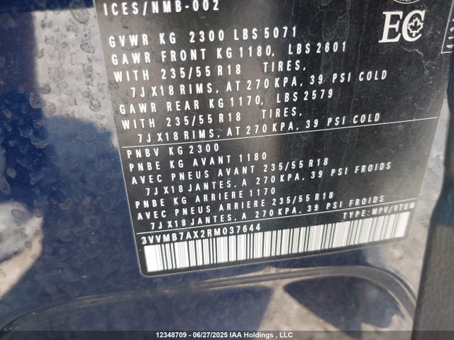 3VVMB7AX2RM037644 Volkswagen tsi