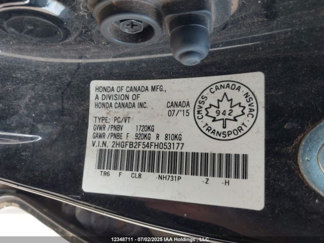 2HGFB2F54FH053177 Honda r18z1