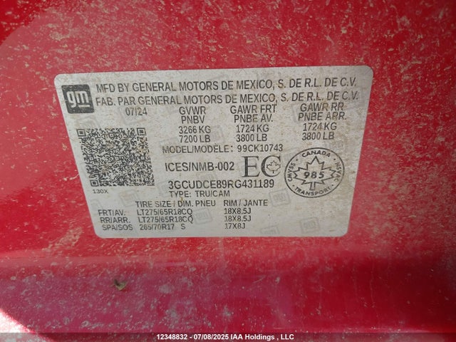 Chevrolet lz0 2024 3GCUDCE89RG431189 Image 9
