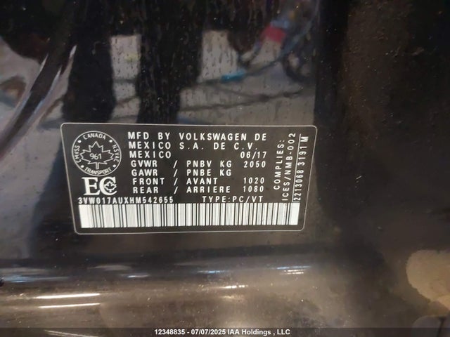 3VW017AUXHM542655 Volkswagen 1.8 tsi