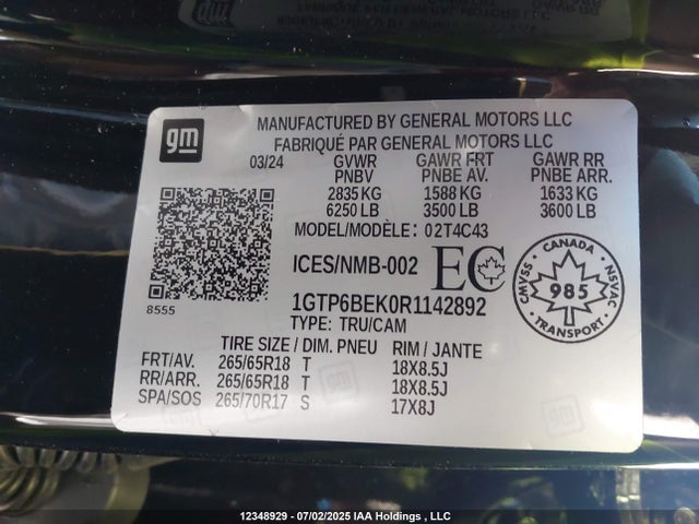 1GTP6BEK0R1142892 GMC l3b