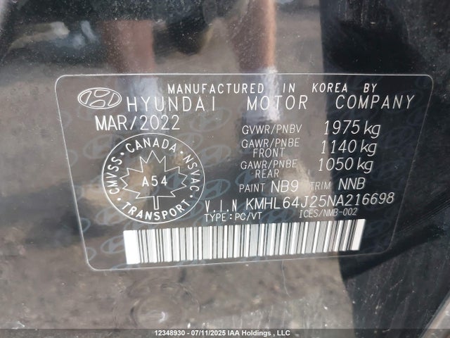 KMHL64J25NA216698 Hyundai t-gdi gamma ii