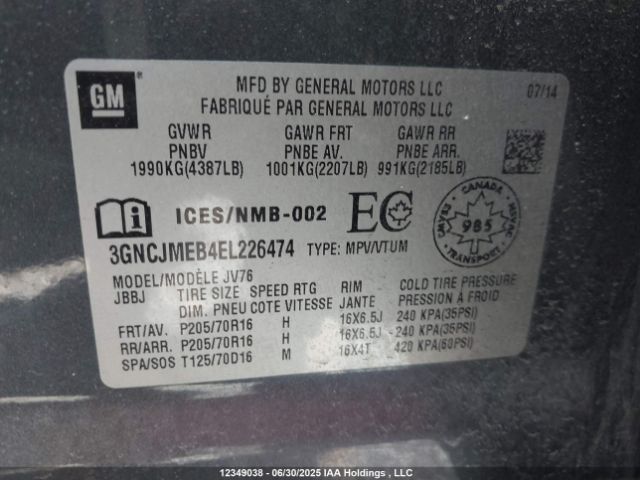 3GNCJMEB4EL226474 Chevrolet LUV