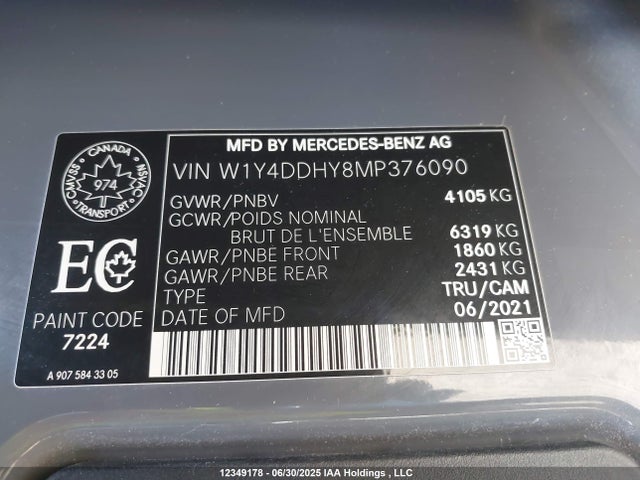 Mercedes-Benz om651 2021 W1Y4DDHY8MP376090 Image 9