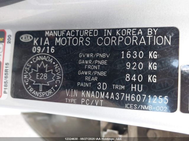 KNADM4A37H6071255 KIA 2017