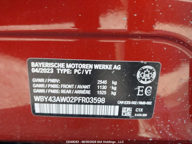 WBY43AW02PFR03598 BMW I4