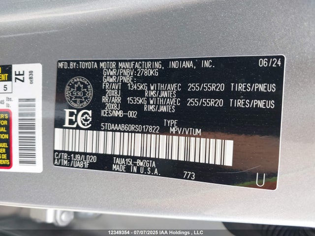 Lexus t24a-fts 2024 5TDAAAB60RS017822 Image 9
