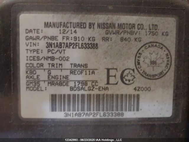 3N1AB7AP2FL633388 Nissan 2015