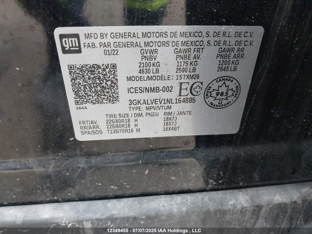 3GKALVEV1NL164885 GMC lyx