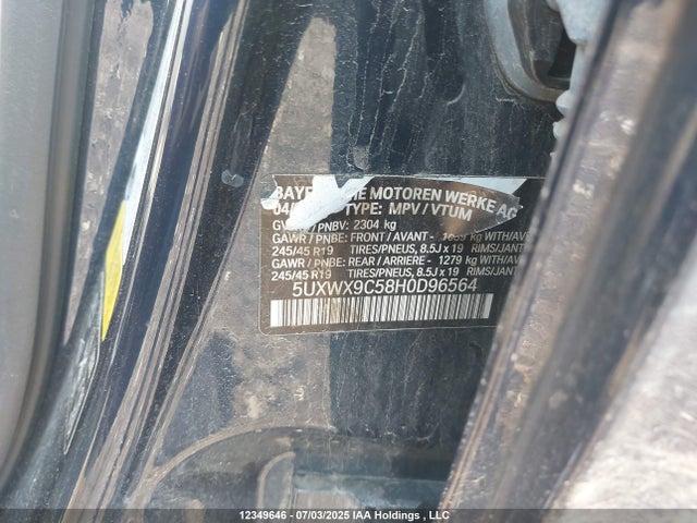 5UXWX9C58H0D96564 BMW X3