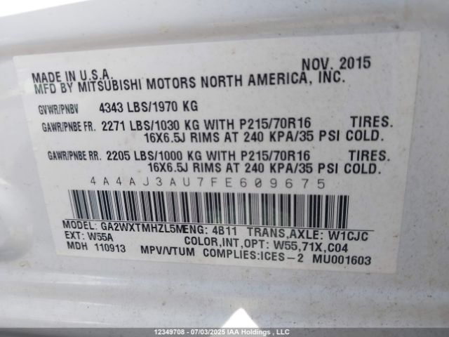 4A4AJ3AU7FE609675 Mitsubishi dohc mivec
