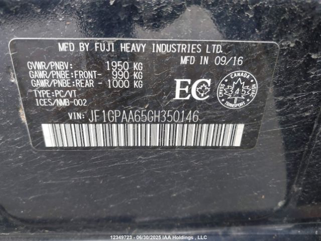 JF1GPAA65GH350146 Subaru 2.0l na