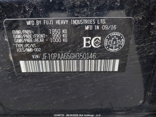 JF1GPAA65GH350146 Subaru 2.0l na