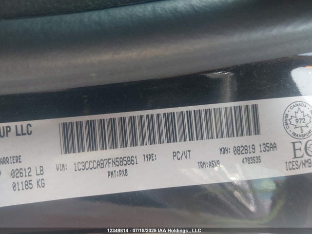 1C3CCCAB7FN585861 Chrysler 200