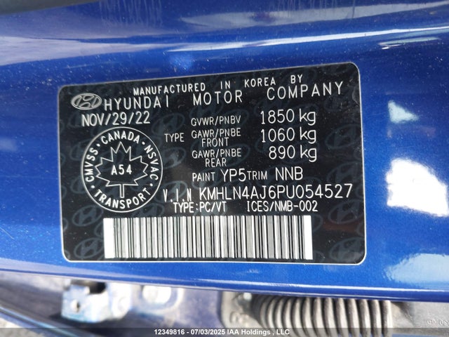 KMHLN4AJ6PU054527 Hyundai gdi kappa