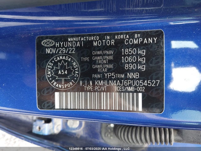 KMHLN4AJ6PU054527 Hyundai gdi kappa