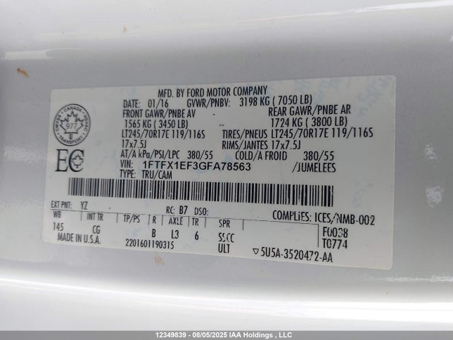 Ford 2016 2016 1FTFX1EF3GFA78563 Image 9
