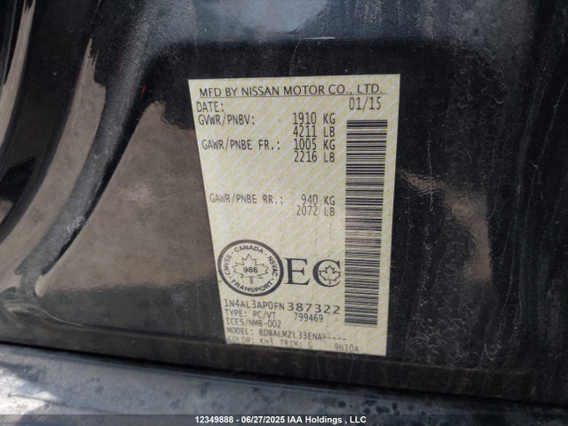 1N4AL3AP0FN387322 Nissan 2015