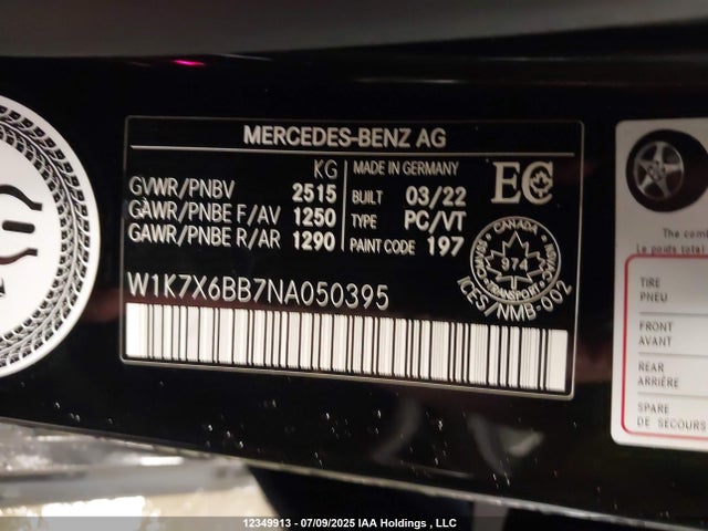 W1K7X6BB7NA050395 Mercedes-Benz m256