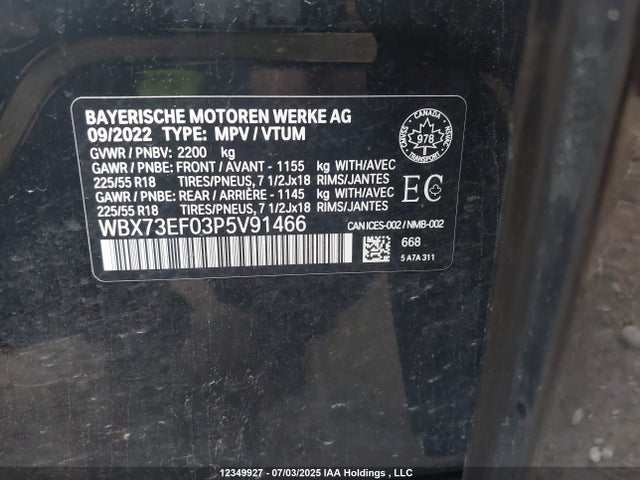 WBX73EF03P5V91466 BMW X1