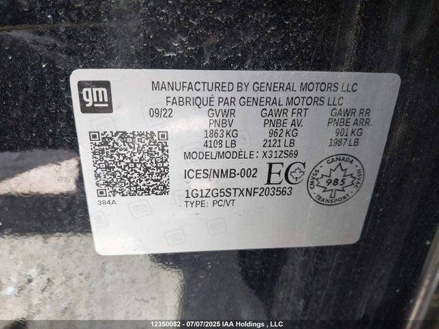 1G1ZG5STXNF203563 Chevrolet lfv - direct injection, variable valve timing, gen 1 gmna