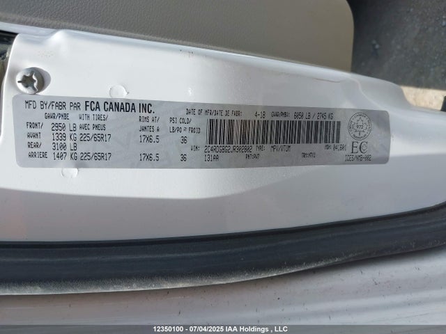 2C4RDGBG2JR302802 Dodge Grand Caravan