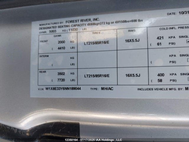 W1X8E33Y6NN189044 Mercedes-Benz om642