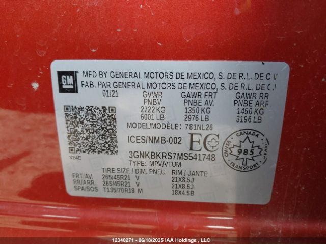 3GNKBKRS7MS541748 Chevrolet lgx