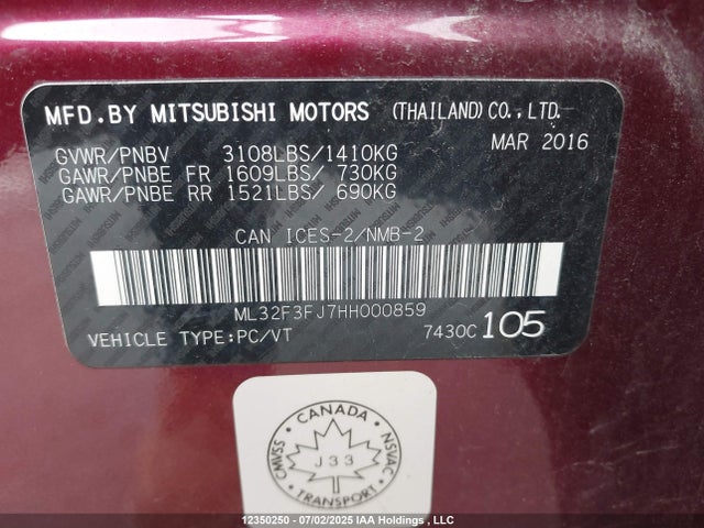 Mitsubishi MIRAGE G4 2017 ML32F3FJ7HH000859 Image 19