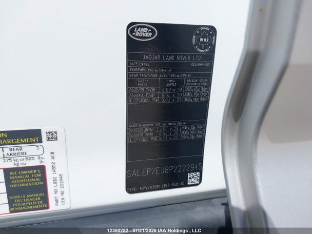 Land Rover aj120 2023 SALEP7EU8P2222945 Image 9