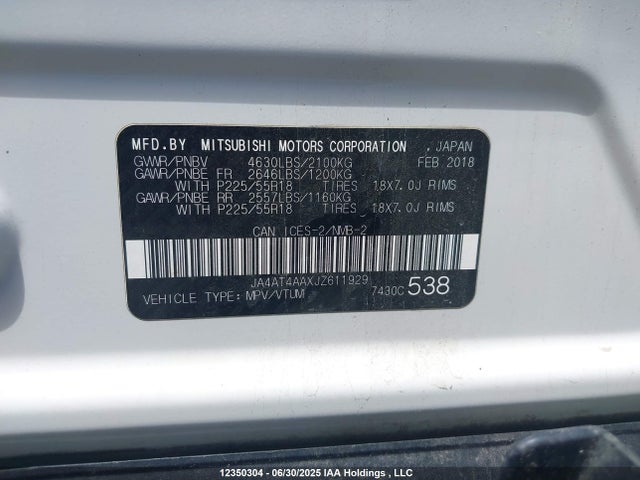 JA4AT4AAXJZ611929 Mitsubishi tc/ic mivec