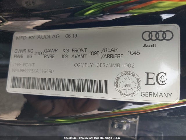 WAUBEGFF5KA116450 Audi 2019