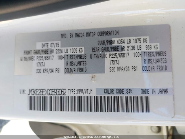 Mazda pe 2016 JM3KE2BEXG0693062 Image 19